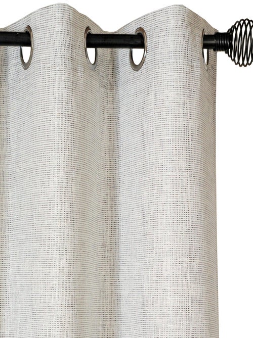 Rideau lourd Jacquard, marine, prêt-à-poser. - Kiabi