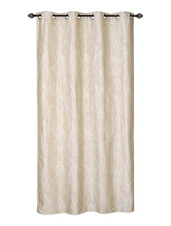 Rideau lourd Jacquard, motif végétal, prêt-à-poser.