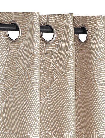 Rideau lourd Jacquard, motif végétal, prêt-à-poser.