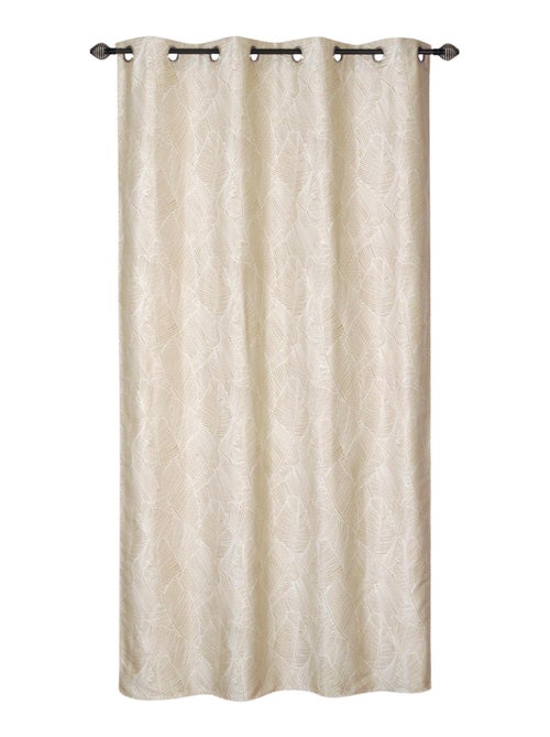 Rideau lourd Jacquard, motif végétal, prêt-à-poser. - Kiabi