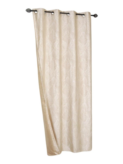 Rideau lourd Jacquard, motif végétal, prêt-à-poser. - Kiabi