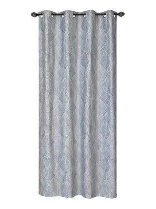 Rideau lourd Jacquard, motif végétal, prêt-à-poser.
