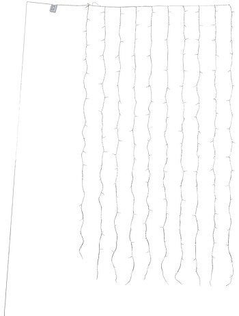 Rideau lumineux de façade d'extérieur 1 x 2 m 200 led blanc froid à effets avec minuteur sur secteur