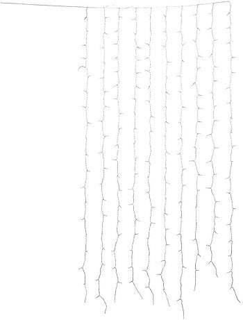 Rideau lumineux de façade d'extérieur 1 x 2 m 200 led blanc froid avec minuteur sur secteur