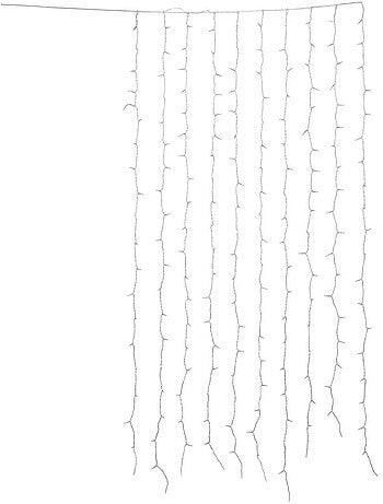 Rideau lumineux de façade d'extérieur 1 x 2 m 200 led blanc froid avec minuteur sur secteur