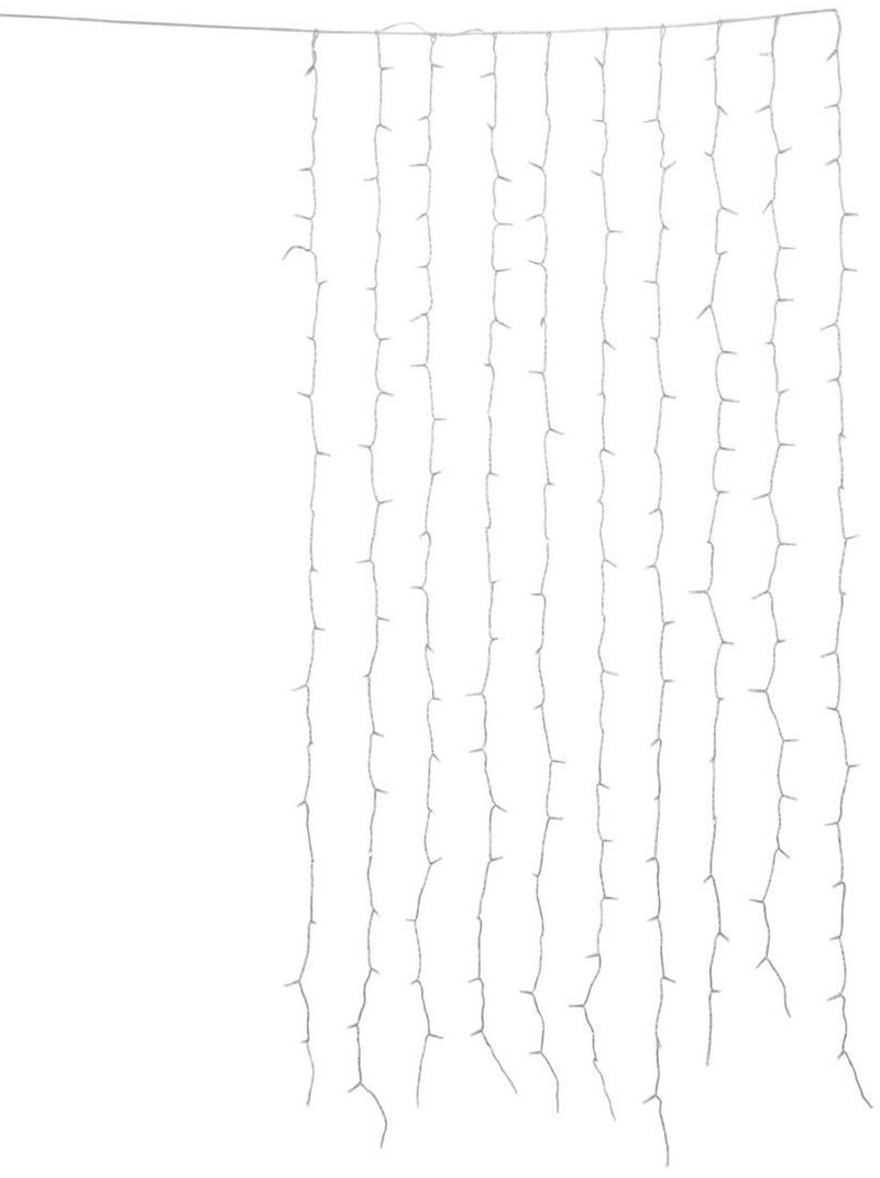 Rideau lumineux de façade d'extérieur 1 x 2 m 200 led blanc froid avec minuteur sur secteur Multicolore - Kiabi