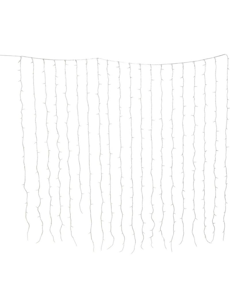 Rideau lumineux de façade d'extérieur 2 x 2 m 400 led blanc chaud 8 fonctions solaire Blanc chaud - Kiabi