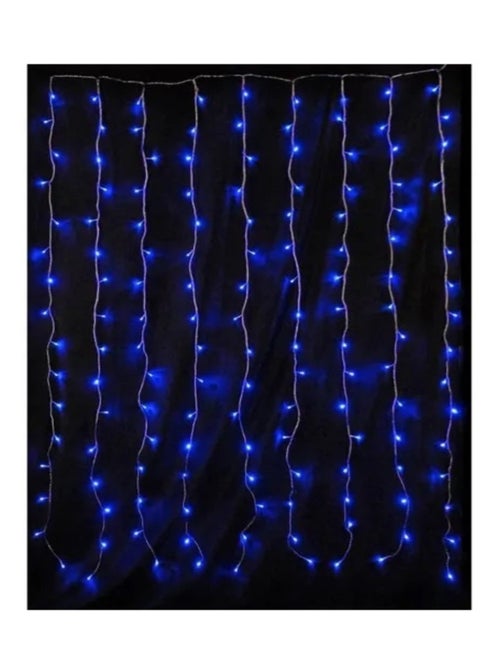 Rideau Lumineux LED Bleu 144 LED avec 8 fonctions - Kiabi