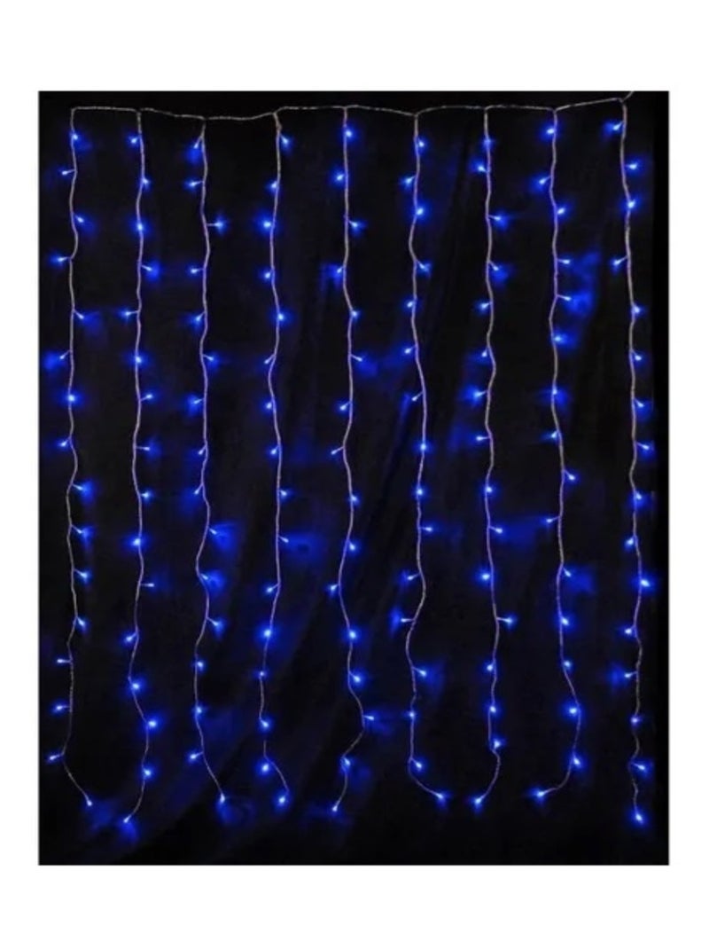 Rideau Lumineux LED Bleu 144 LED avec 8 fonctions Bleu - Kiabi