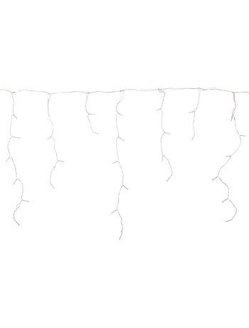 Rideau lumineux stalactite d'extérieur 5 m 300 led blanc froid avec minuteur et transformateur