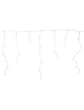 Rideau lumineux stalactite d'extérieur 5 m 300 led blanc froid avec minuteur et transformateur