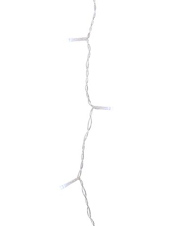 Rideau lumineux stalactite d'extérieur 5 m 300 led blanc froid avec minuteur et transformateur