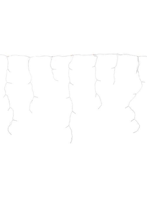 Rideau lumineux stalactite d'extérieur 5 m 300 led blanc froid avec minuteur et transformateur - Kiabi