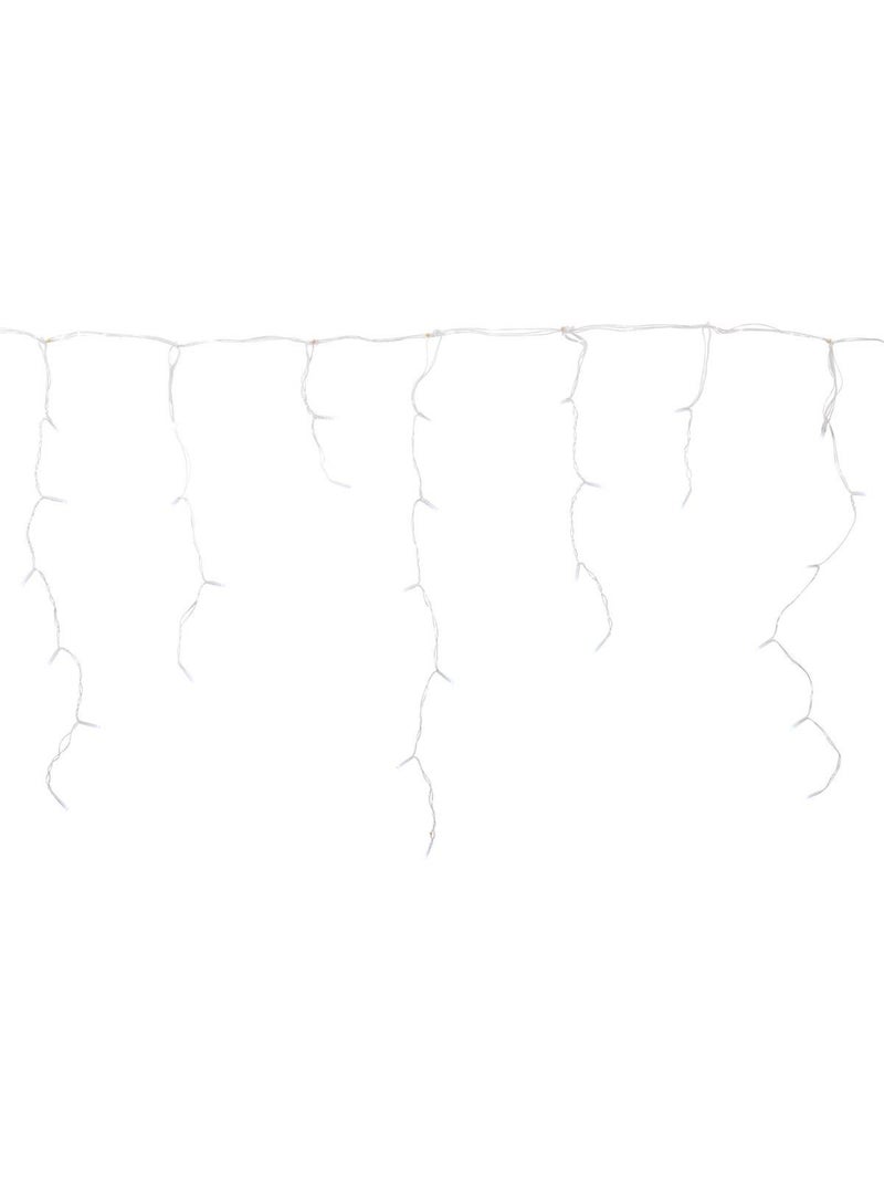 Rideau lumineux stalactite d'extérieur 5 m 300 led blanc froid avec minuteur et transformateur Multicolore - Kiabi