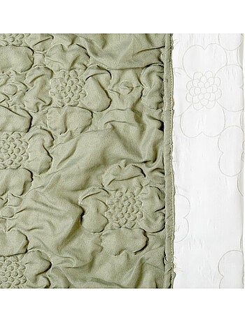 Rideau matelassé à oeillets motifs floraux en relief iris