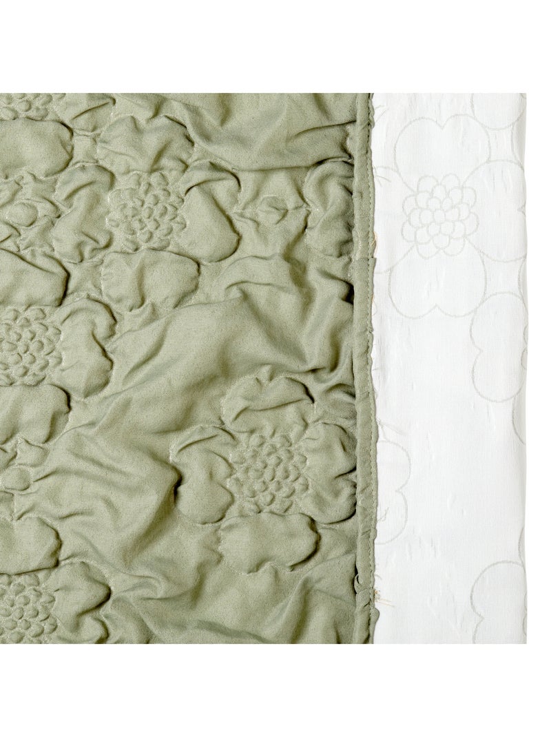 Rideau matelassé à œillets Vert - Kiabi
