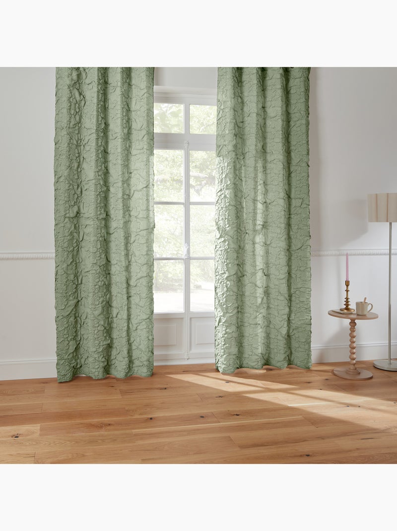 Rideau matelassé à œillets Vert - Kiabi