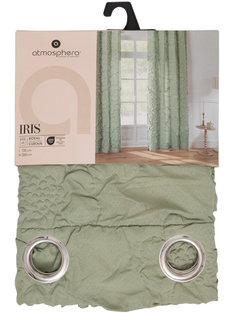 Rideau matelassé IRIS Vert - Kiabi