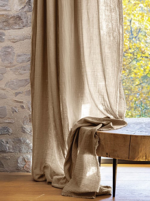 Rideau MILOS en mousseline de coton - Kiabi