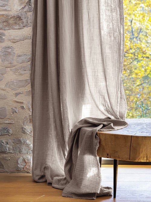 Rideau MILOS en mousseline de coton - Kiabi