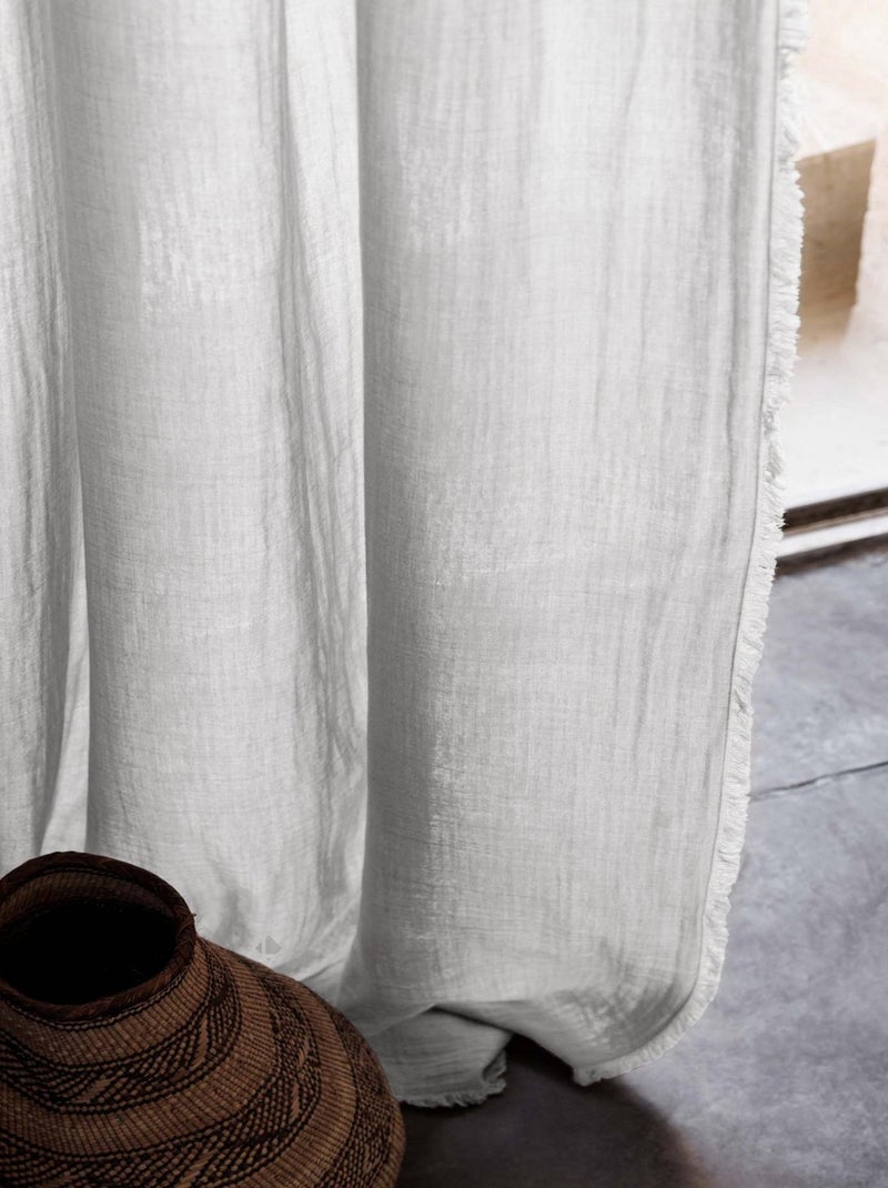Rideau MILOS en mousseline de coton Blanc - Kiabi