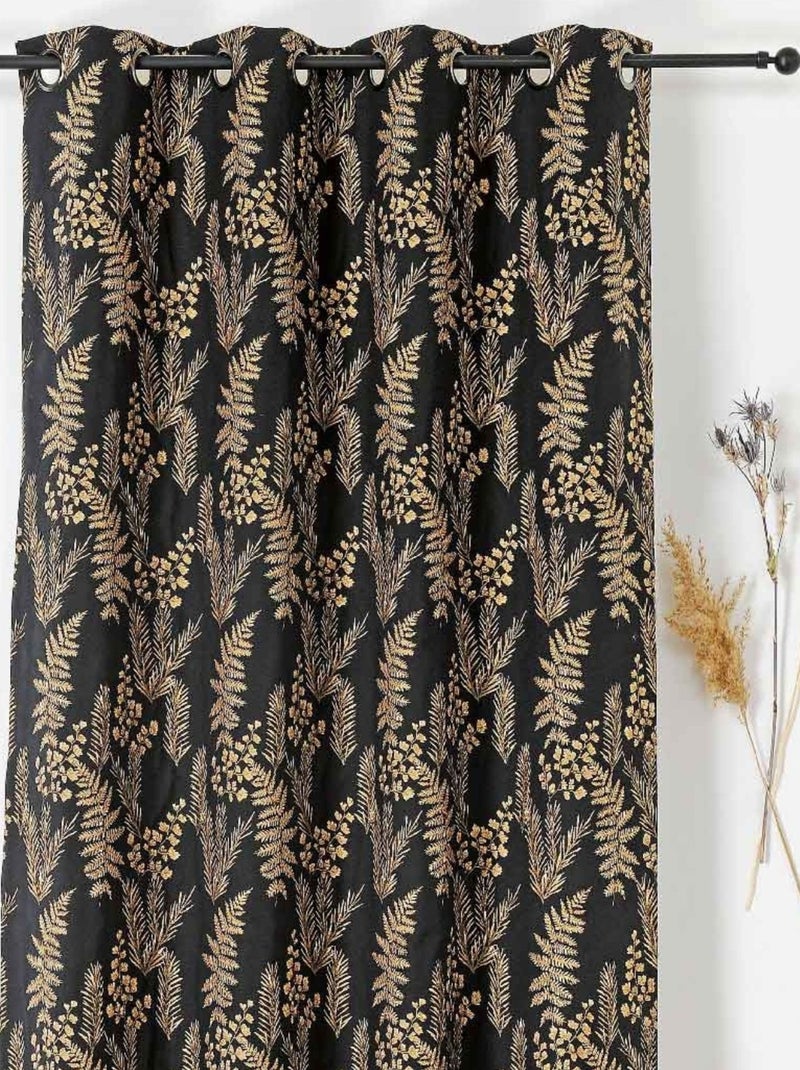 Rideau moderne chic poly-coton Noir - Kiabi