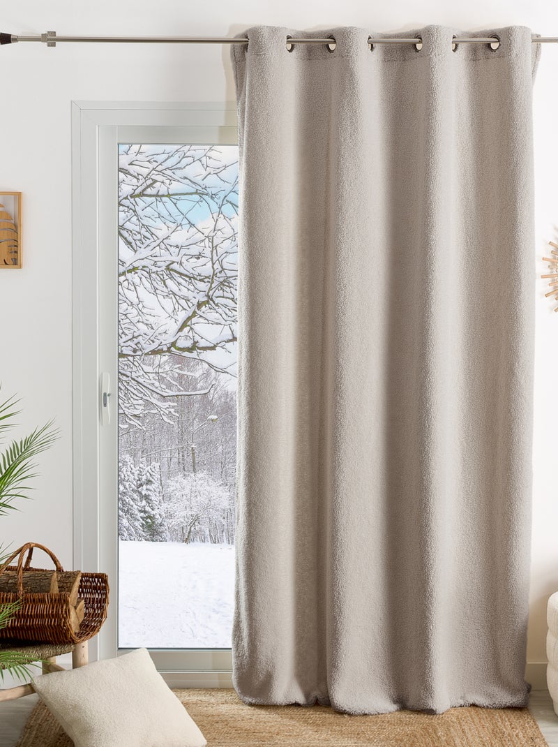 Rideau montagne  - Effet mouton Beige clair - Kiabi