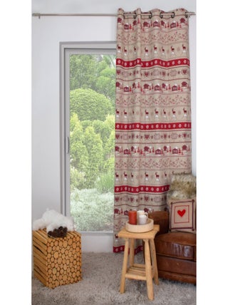 Rideau montagne Iseron rouge 140x240cm
