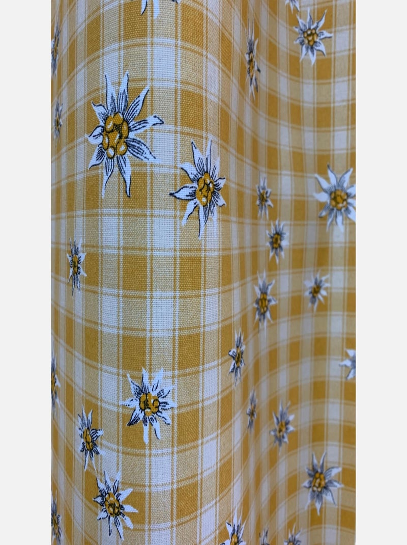Rideau Montagne jaune à Carreaux Edelweiss Jaune - Kiabi