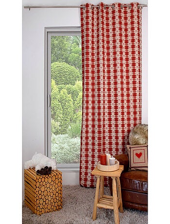 Rideau montagne rouge 135x250cm