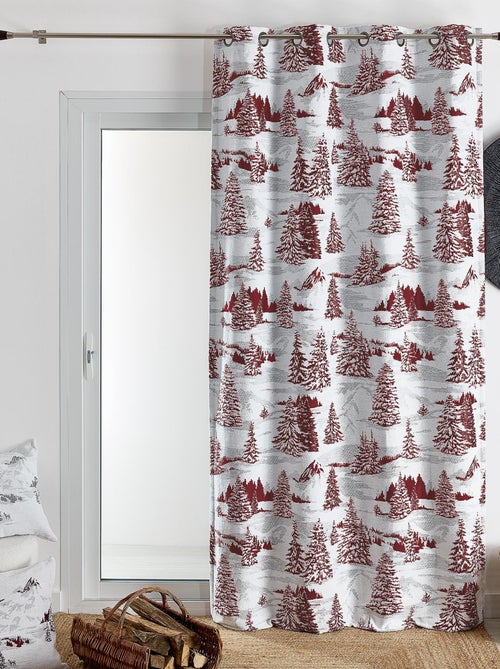Rideau montagne sapins enneigés - Kiabi