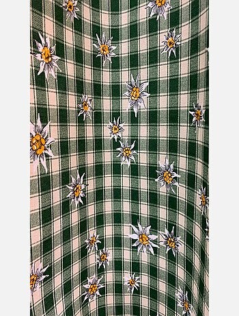 Rideau Montagne Vert à Carreaux Edelweiss