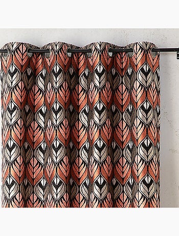 Rideau motif art déco - Effet velours à oeillets