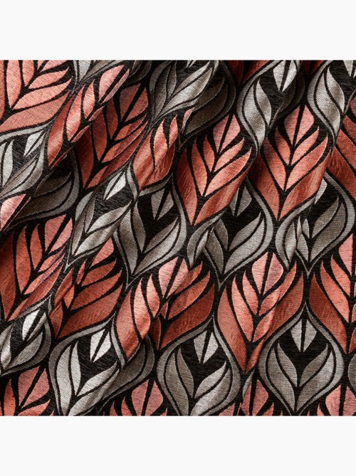Rideau motif art déco  - Effet velours à oeillets - Kiabi
