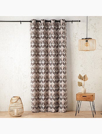 Rideau motif art déco - Effet velours à oeillets