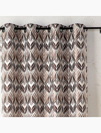 Rideau motif art déco - Effet velours à oeillets