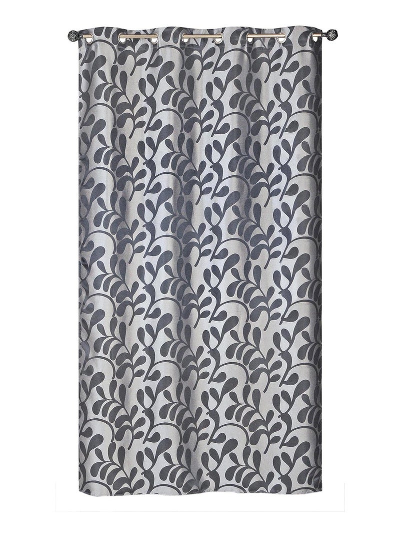 Rideau motif feuilles, à œillets, gris, Dylrev Gris - Kiabi