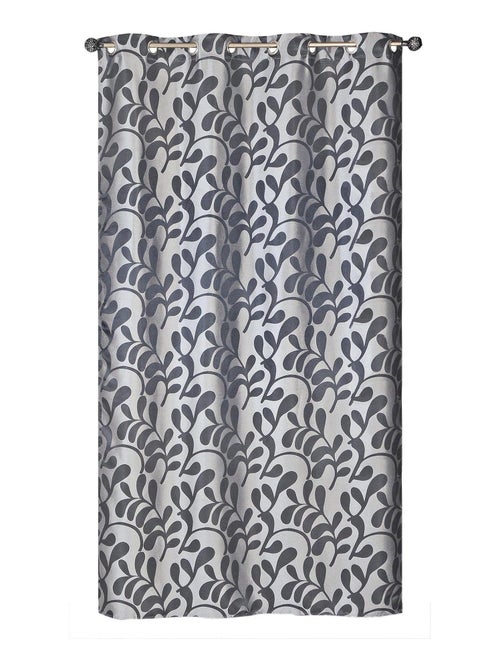 Rideau motif feuilles, à œillets, gris. - Kiabi Rideau motif feuilles, à œillets, gris. - Kiabi