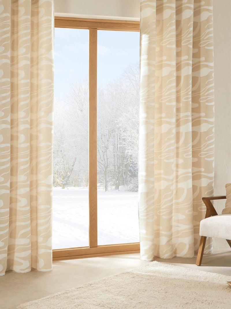 Rideau motif tigre tissage chenille Beige clair - Kiabi