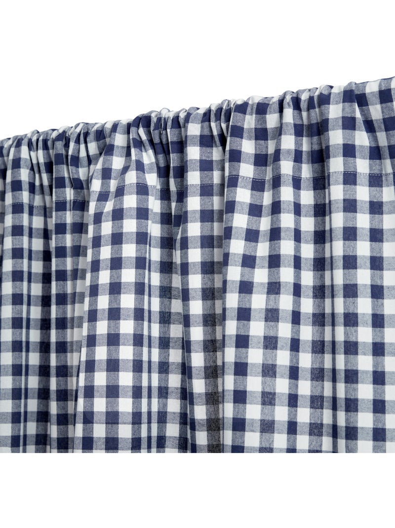 Rideau motif vichy en coton GROOVE Bleu marine - Kiabi