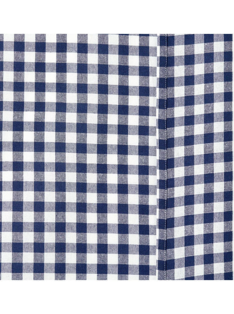 Rideau motif vichy en coton GROOVE Bleu marine - Kiabi