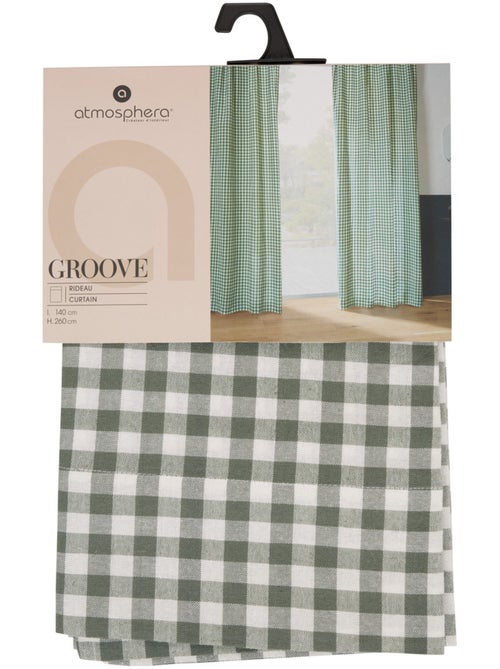 Rideau motif vichy en coton GROOVE - Kiabi Rideau motif vichy en coton GROOVE - Kiabi