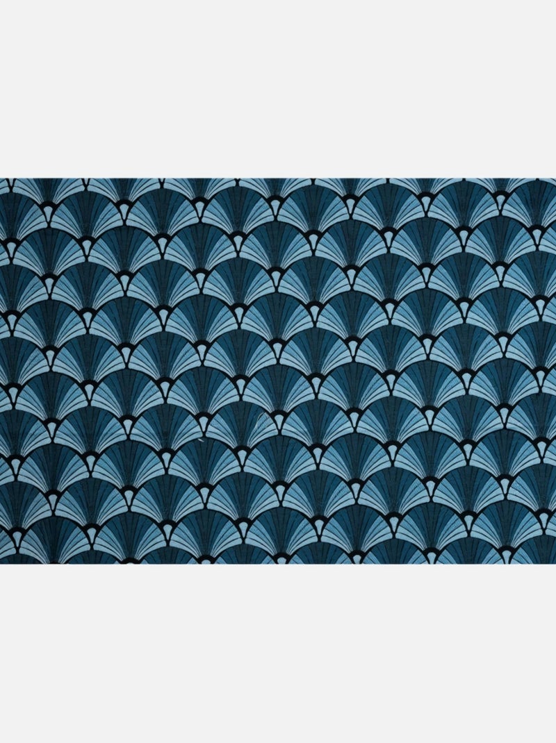 Rideau motif vintage bleu Bleu - Kiabi