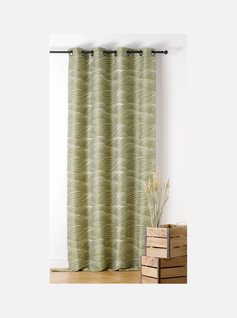 Rideau motifs coteaux de vigne Vert olive - Kiabi