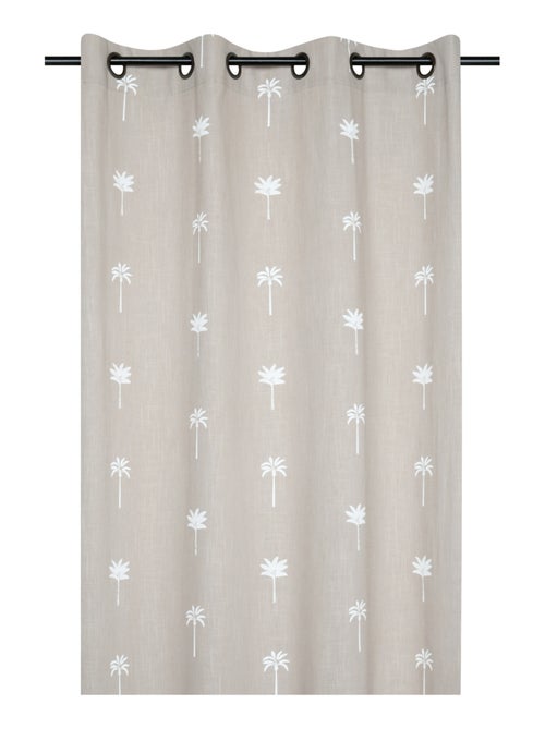 Rideau motifs palmier brodés - Kiabi