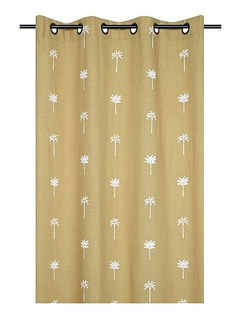 Rideau motifs palmier brodés