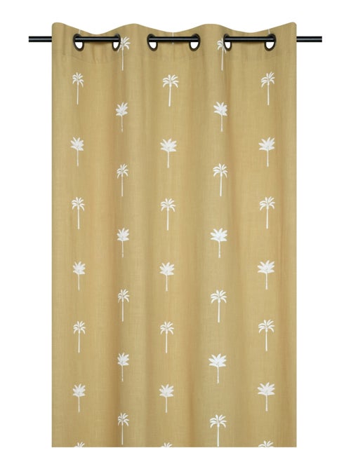 Rideau motifs palmier brodés - Kiabi