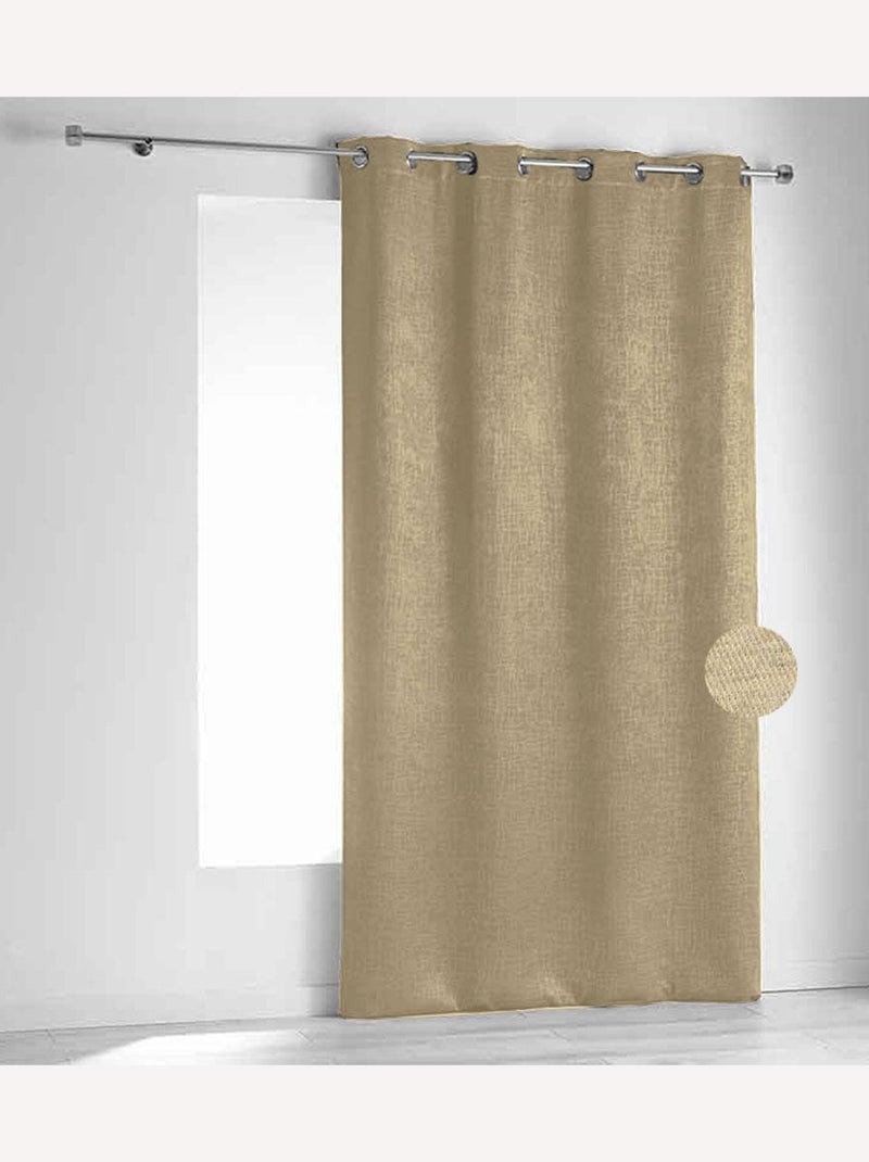 Rideau non feu M1 en velours fiore Beige - Kiabi