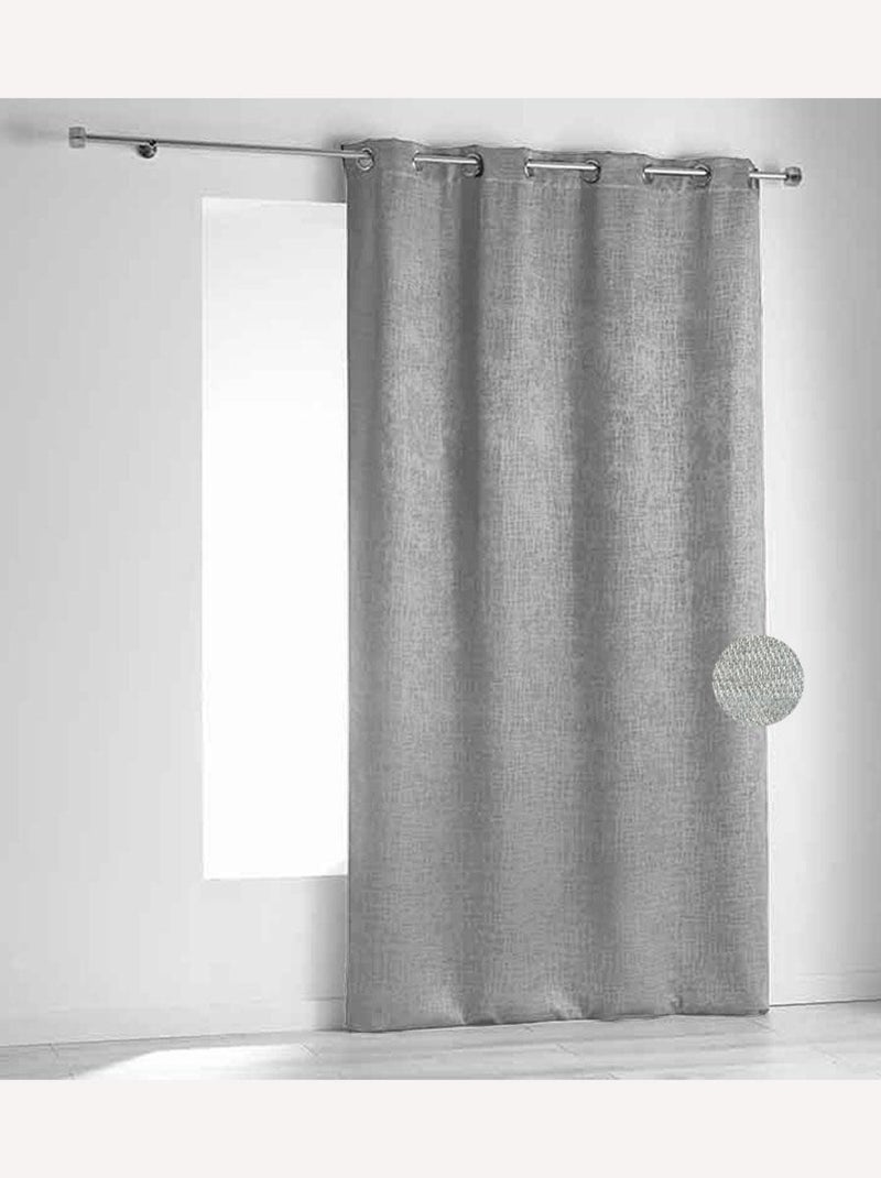 Rideau non feu M1 en velours fiore Gris clair - Kiabi