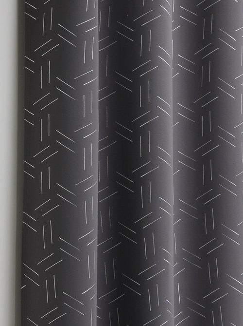 Rideau obscurcissant à motifs argentés - Kiabi